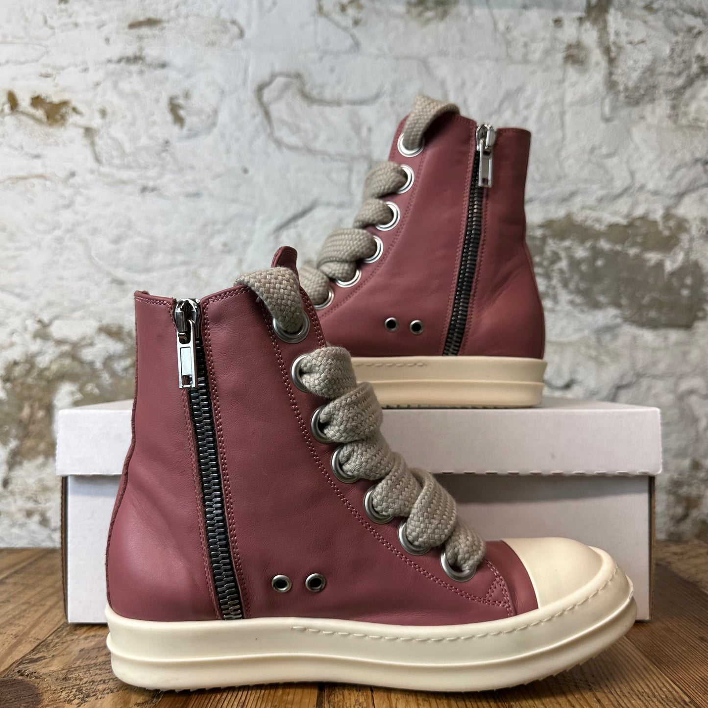 Rick Owens High Jumbo Lace Dusty Pink Milk Sneaker Sz 6 (38)
