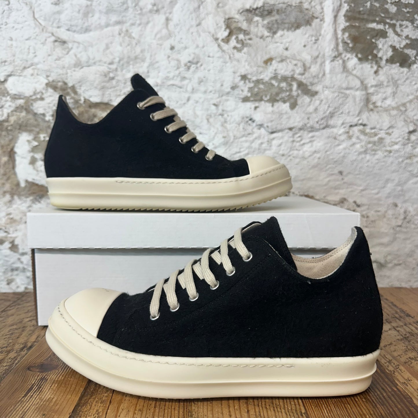 Rick Owens Black Felt Milk Sneaker Sz 8.5 (41.5)