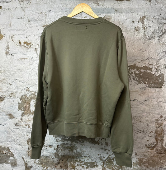 Amiri Black Spellout Crewneck Olive Sz M