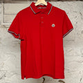 Moncler Small Logo Red Polo Sz L