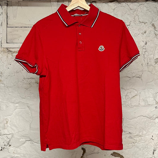 Moncler Small Logo Red Polo Sz L