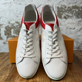 Louis Vuitton Red Monogram Luxembourg White Sneaker Sz 10.5 (9LV)