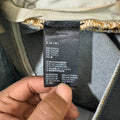 Amiri MX1 Brown Leather Core Logo Blue Denim Jeans Sz 34