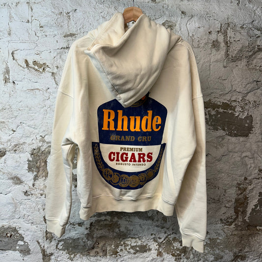 Rhude Premium Cigars Hoodie Cream Sz M