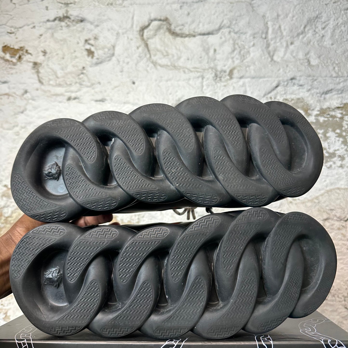 Versace Chain Reaction Black Multicolor Sneaker Sz 13 (46)