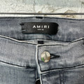 Amiri Knee Rip Shotgun Gray Denim Jeans Sz 33