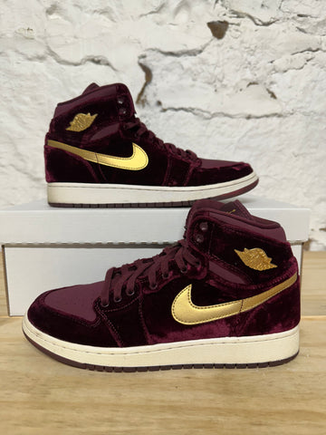 Air Jordan 1 Heiress Velvet Sz 7Y
