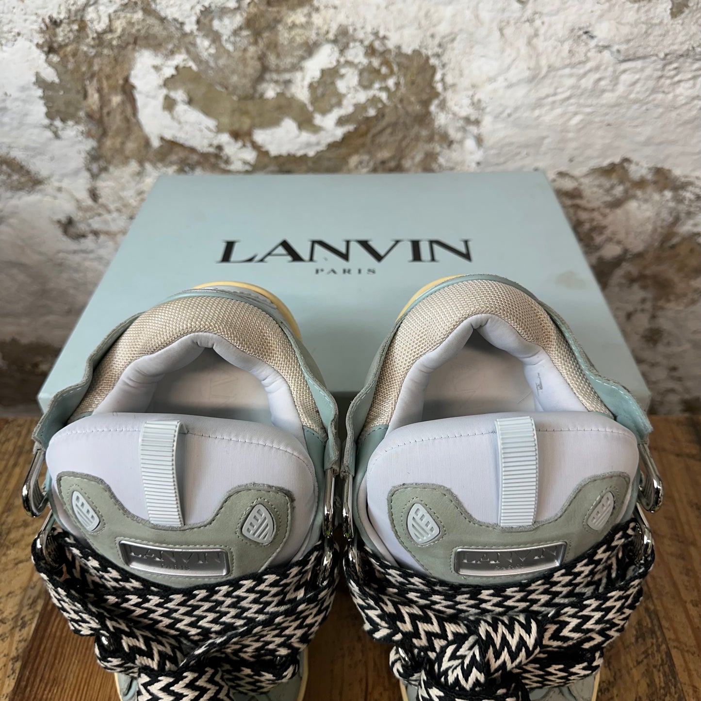 Lanvin Curb Black White Lace Jade Sneaker Sz 9 (42)