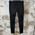 Amiri MX1 Black Leather Black Denim Jeans Sz 33