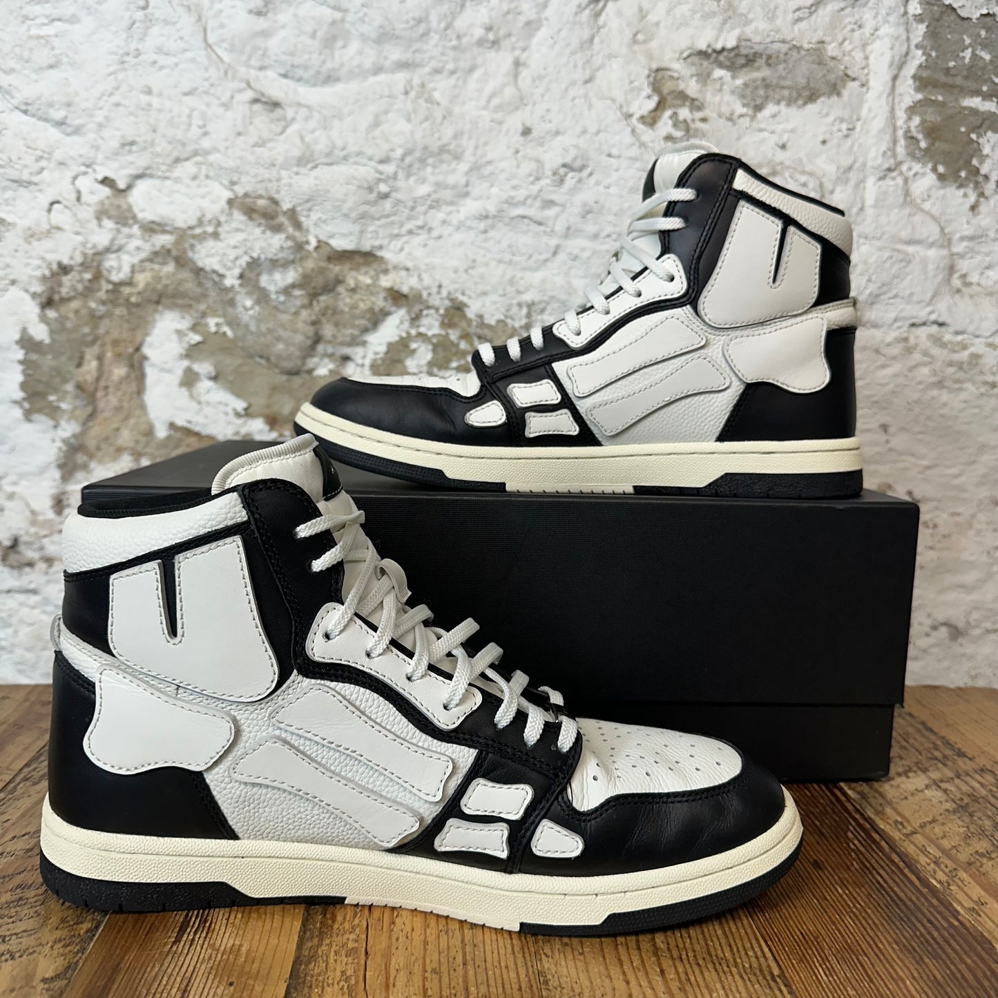 Amiri High White Skeleton Black White Sneaker Sz 11 (44)