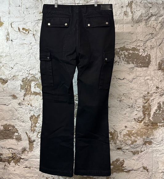 Amiri Kickflare Cargo Black Denim Jeans Sz 36