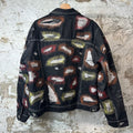 Who Decides War Embroidery Black Trucker Jacket Sz M