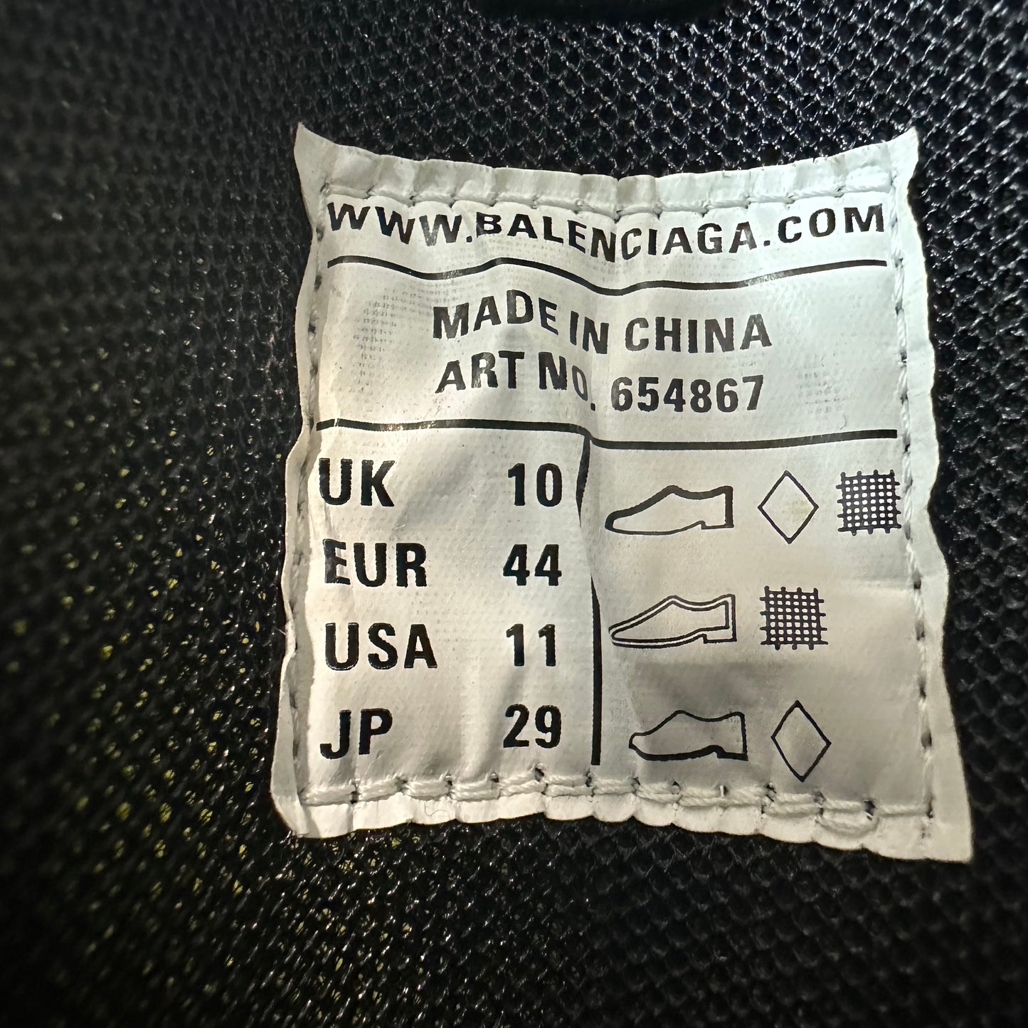 Balenciaga High Track Runner Black White Sneaker Sz 11 (44)