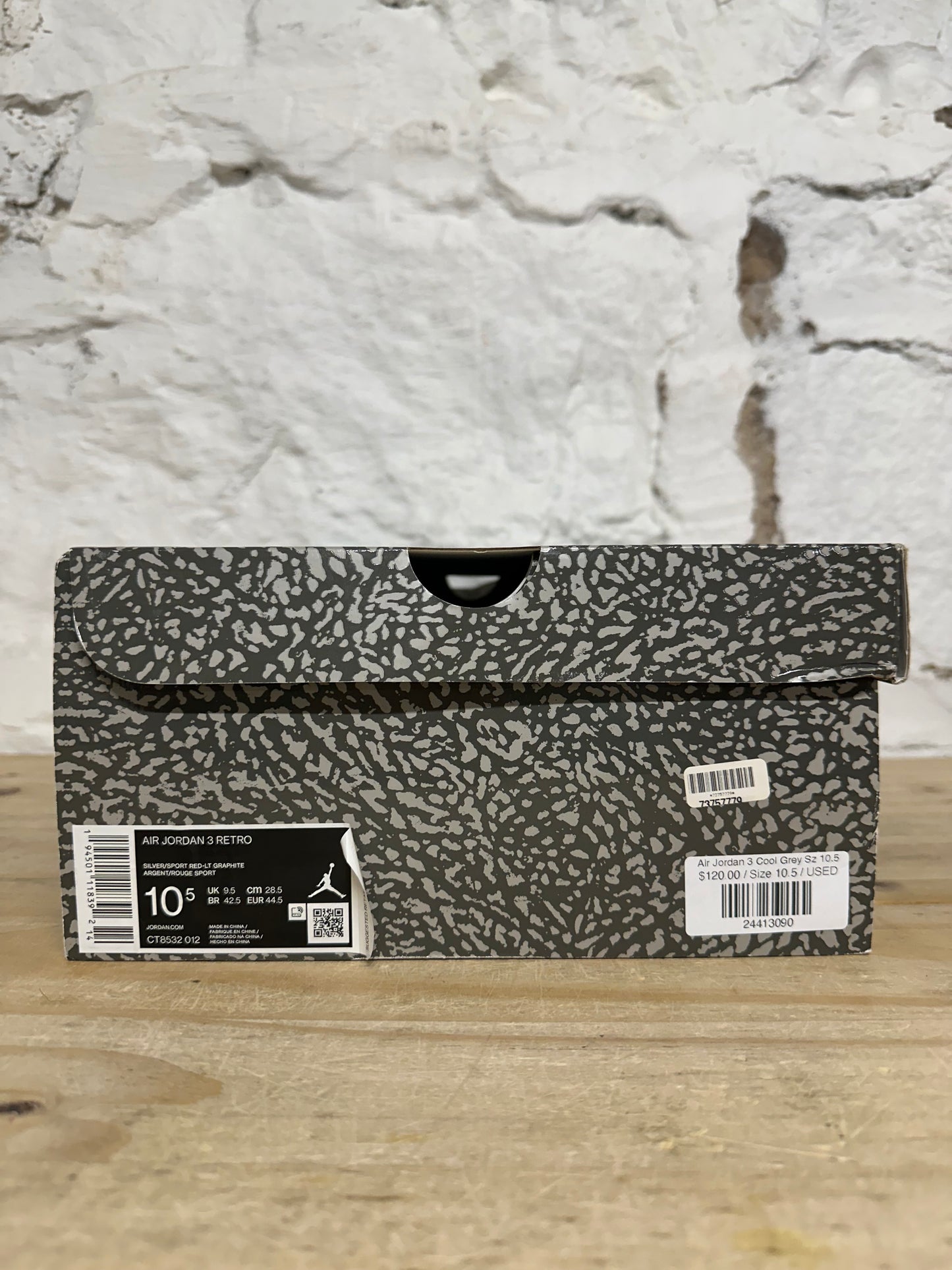 Air Jordan 3 Cool Grey Sz 10.5