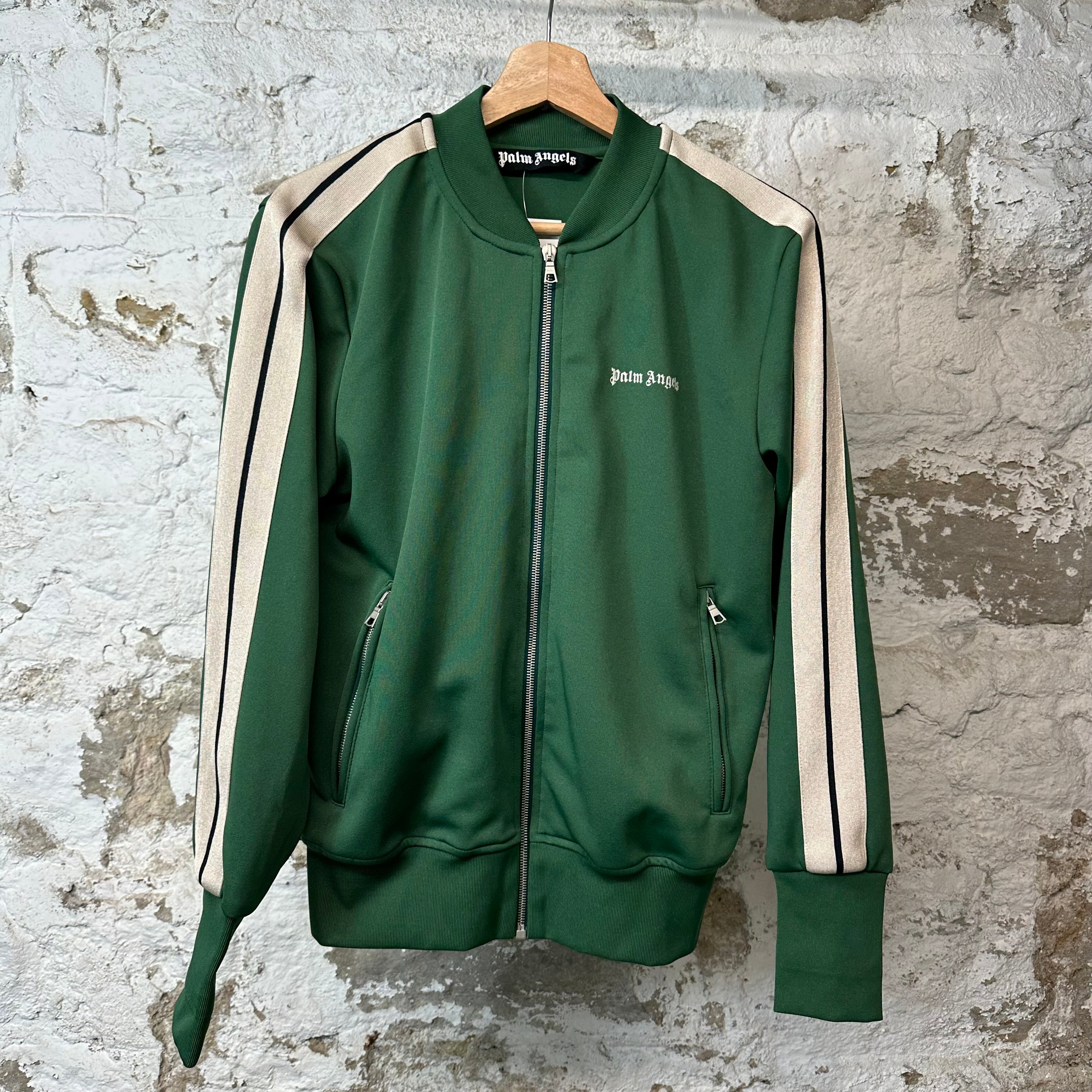 Palm Angels Green Beige Track Jacket Sz S