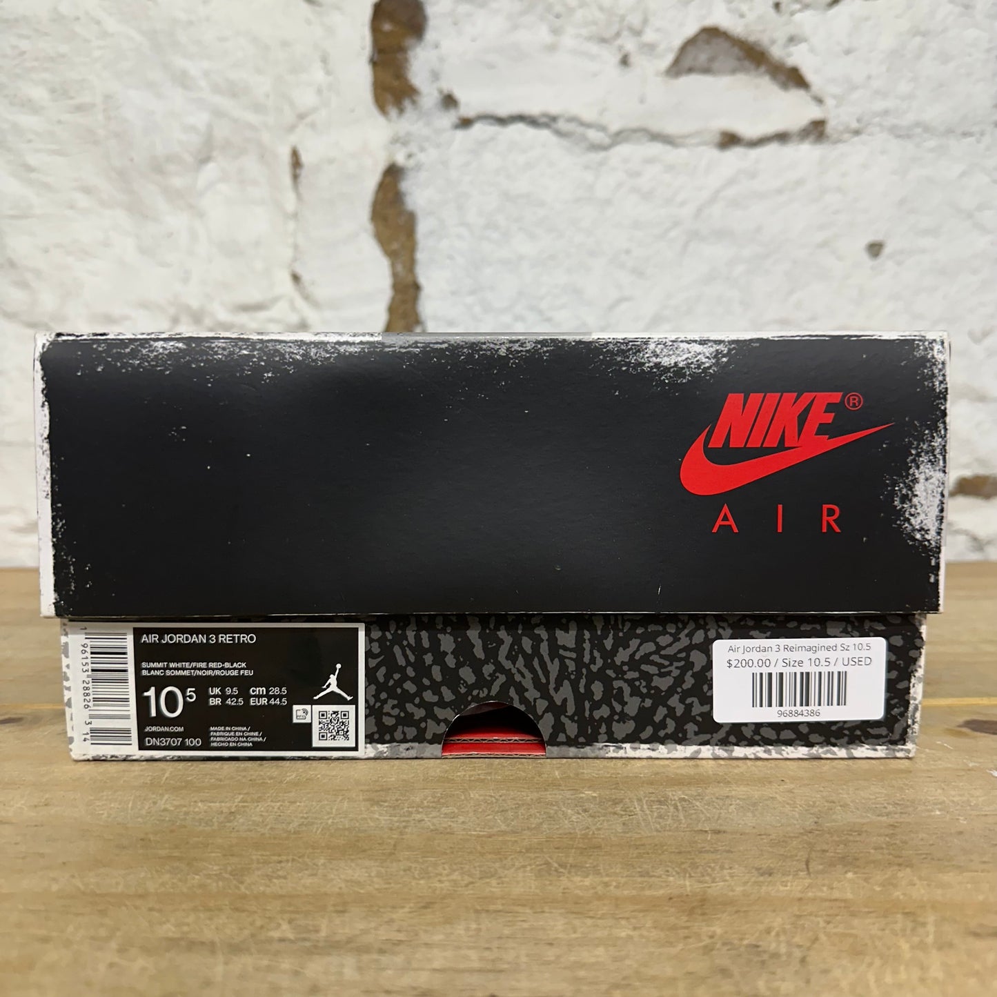 Air Jordan 3 White Cement Reimagined Sz 10.5