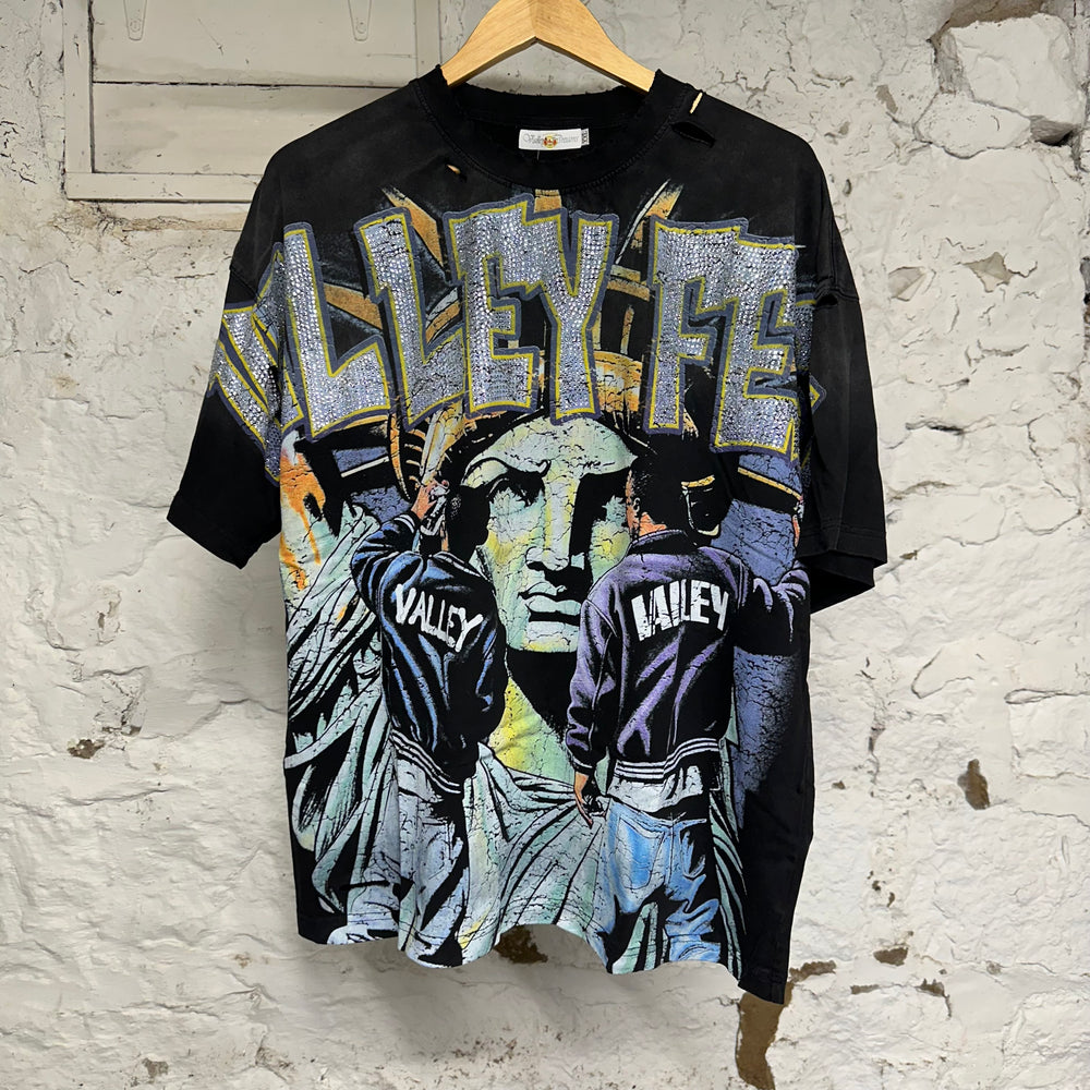 Vale Bling Graffiti Black T-Shirt Sz XXL