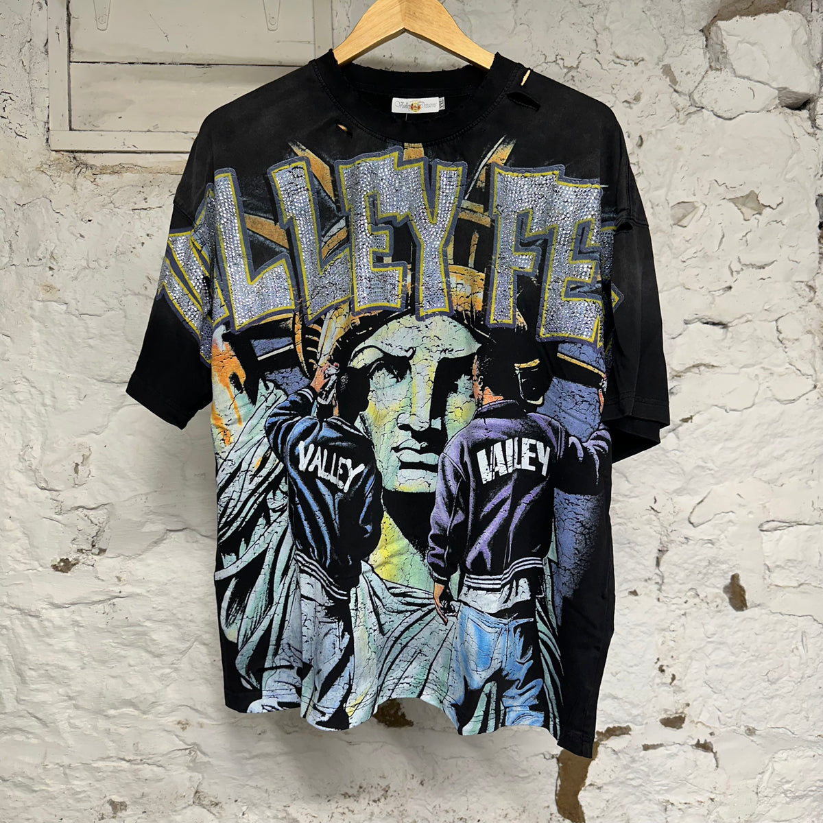 Vale Bling Graffiti Black T-Shirt Sz XXL