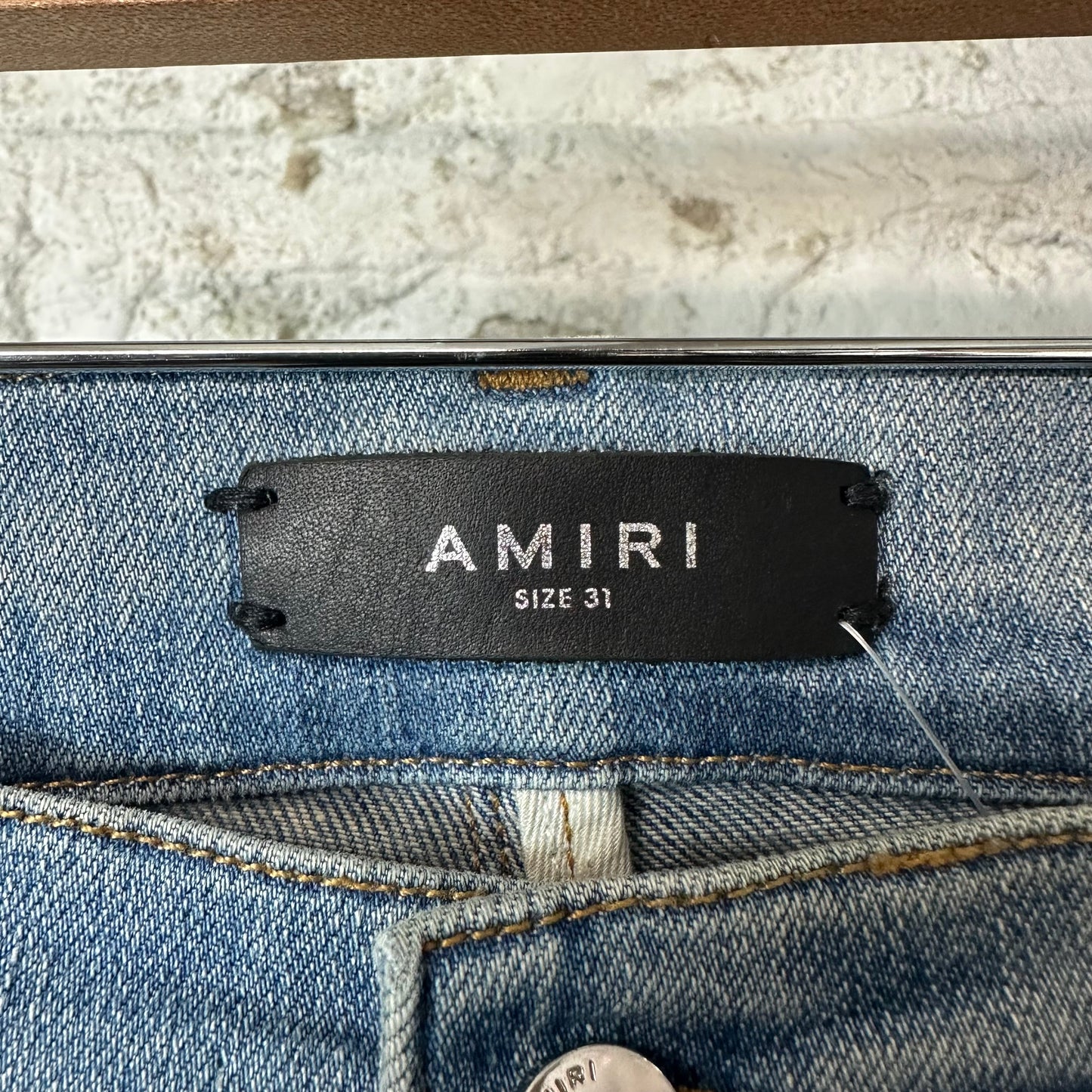 Amiri MX1 Multicolor Flannel Blue Denim Jeans Sz 31