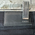 Amiri MX1 Black Leather Black Denim Jeans Sz 29