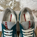 Prada Americas Cup Teal Green Patent Sneaker Sz 7