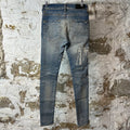 Amiri Distressed Side Spell Blue Denim Jeans Sz 28