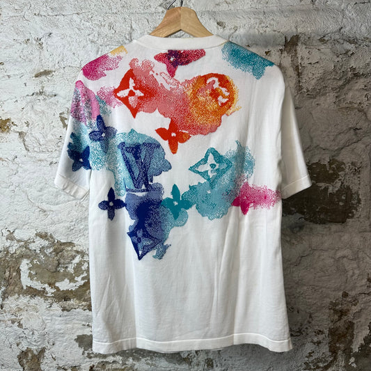 Louis Vuitton Watercolor Monogram White T-Shirt Sz S
