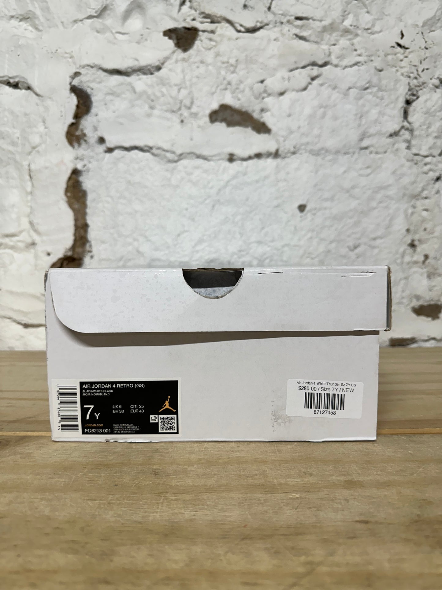 Air Jordan 4 White Thunder Sz 7Y DS