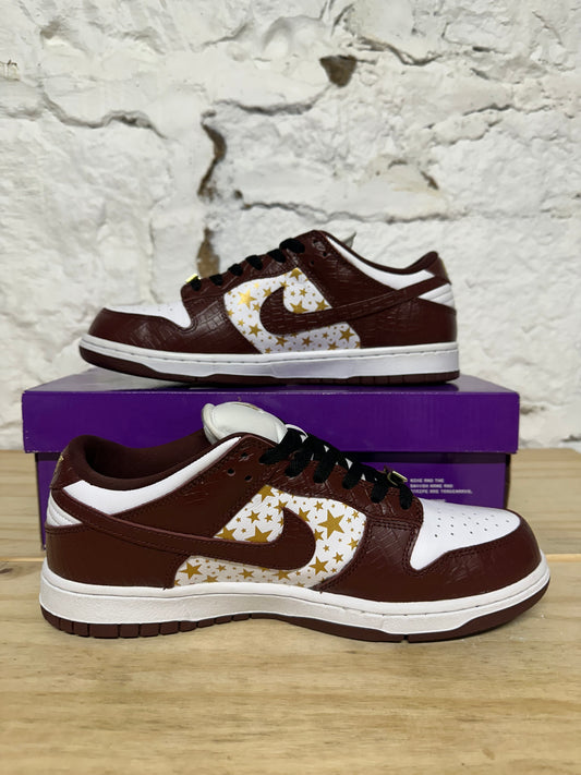 Nike SB Dunk Low Supreme Stars Barkroot Brown Sz 9.5