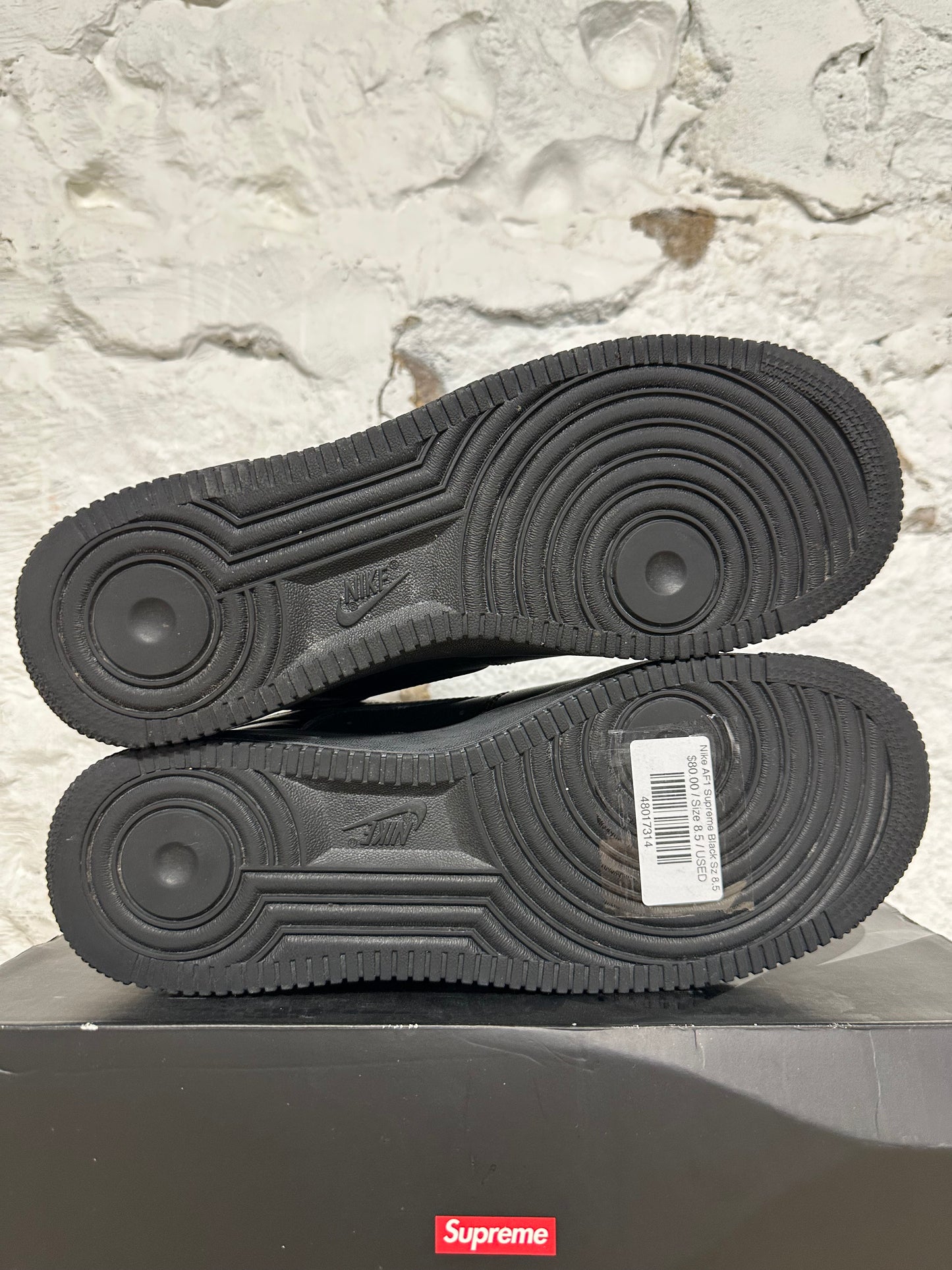 Nike Air Force 1 Low Supreme Black Sz 8.5
