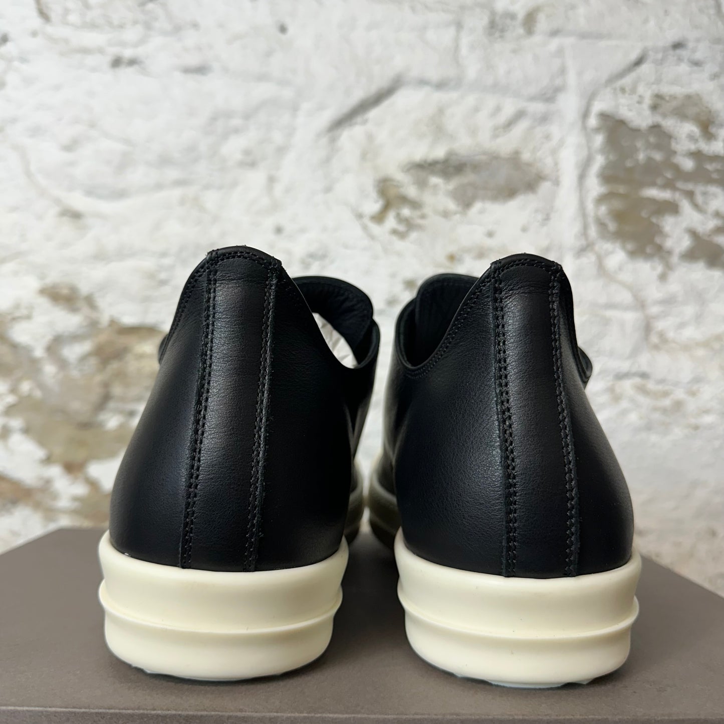 Rick Owens Black Leather Milk Sneaker DS