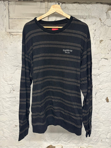Supreme Black Brown Squares L/S T-Shirt Sz XL