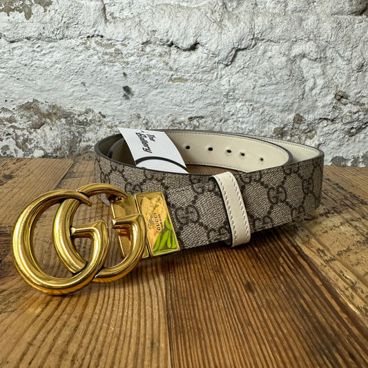 Gucci Reversible Beige GG Monogram Belt Sz (90/36)