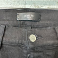 Amiri Knee Rip Blue Gradient Bones Black Denim Jeans Sz 28