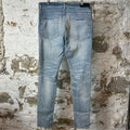 Amiri MX1 Multicolor Flannel Blue Denim Jeans Sz 34