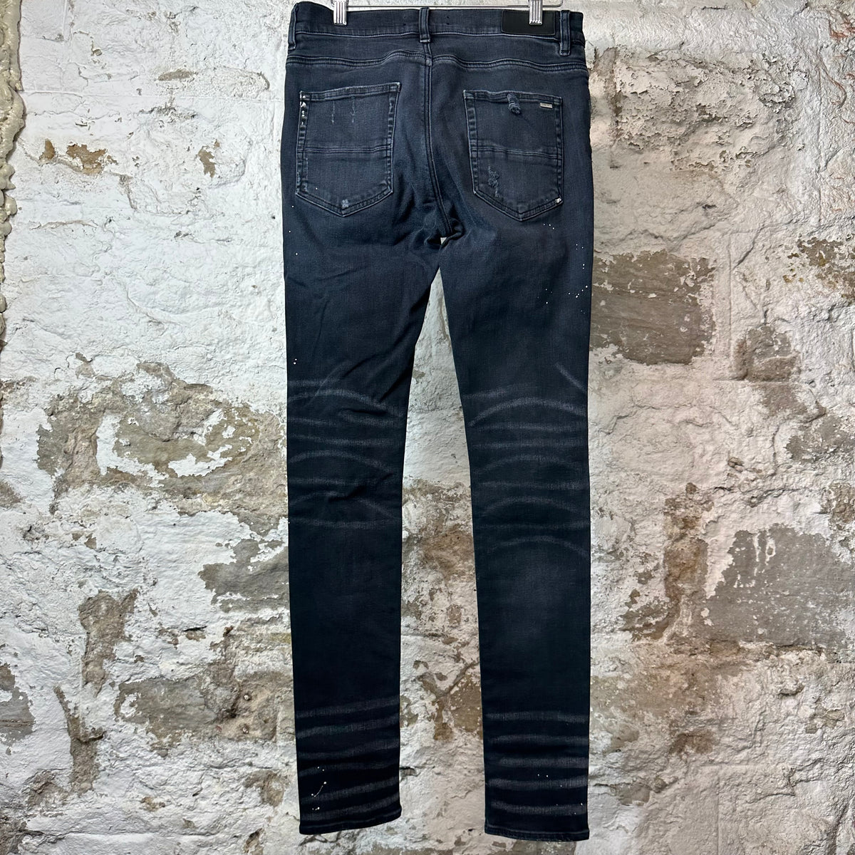Amiri MX1 Brown Plaid Flannel Black Denim Jeans Sz 31