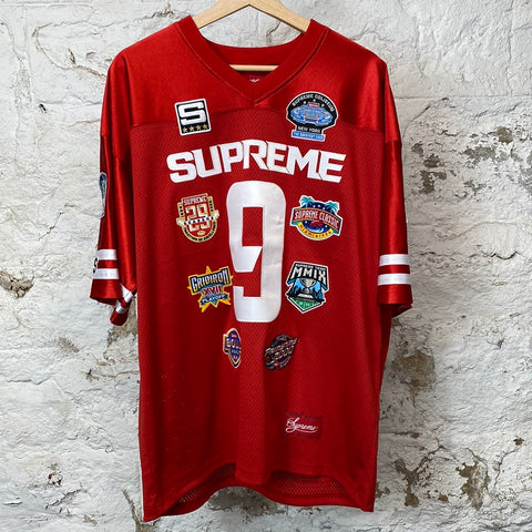 Supreme Patches Football Jersey Red Sz L DS