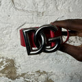 Dolce Gabbana Silver Buckle Red Belt Sz (95)