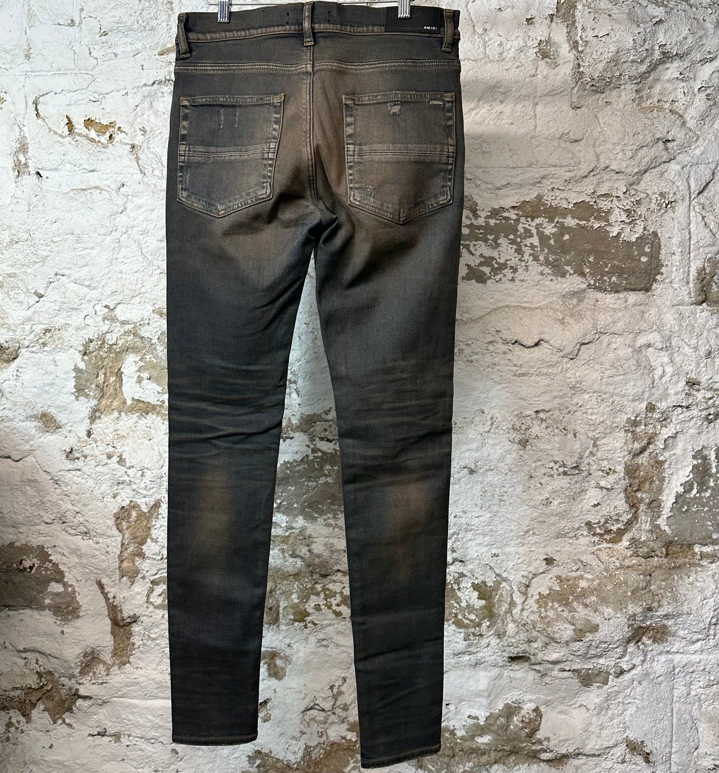 Amiri MX1 Plaid Dirty Blue Denim Jeans Sz 32
