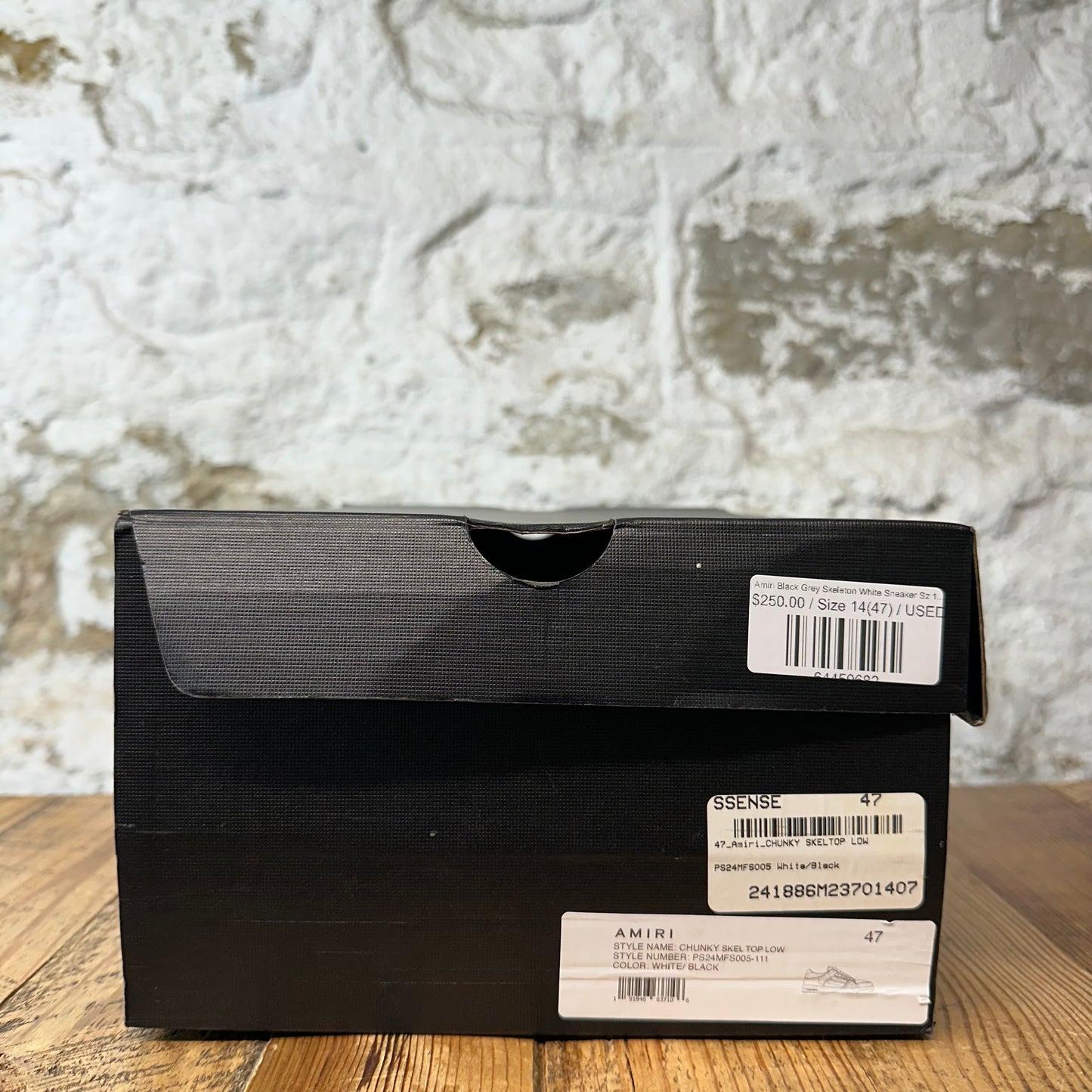 Amiri Black Grey Skeleton White Sneaker Sz 14 (47)