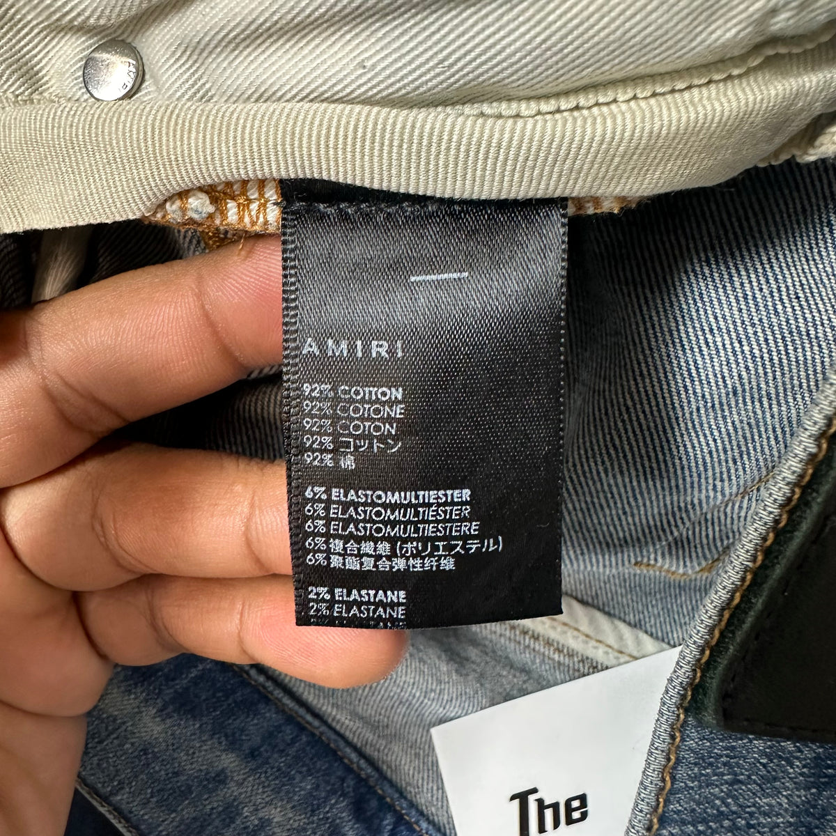 Amiri Distressed Side Spell Blue Denim Jeans Sz 31