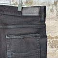 Amiri MX1 Black Leather Black Denim Jeans Sz 33