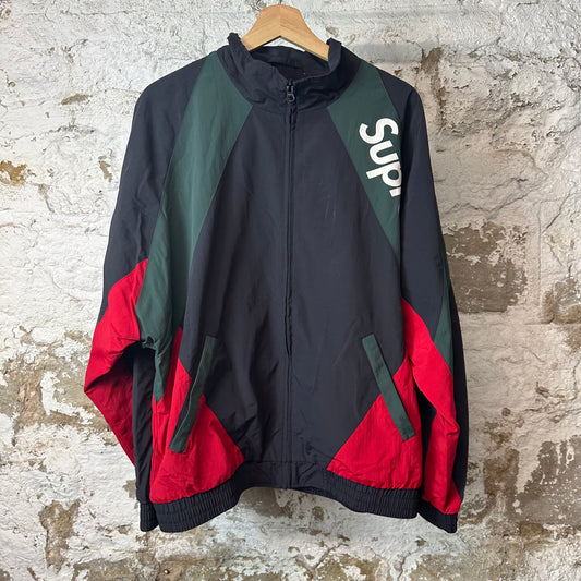 Supreme Paneled Black Red Green Track Jacket Sz L