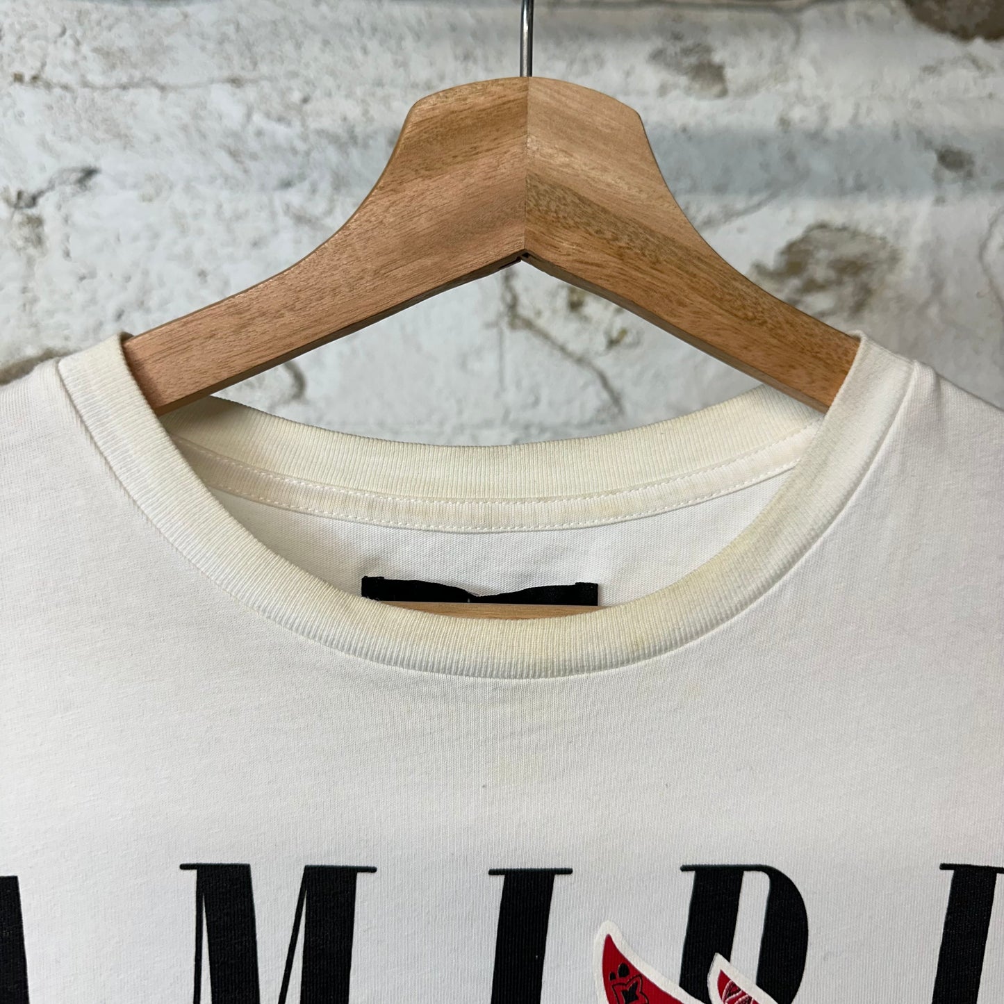 Amiri Red Paisley Rabbit T-shirt White Sz L (Stained)