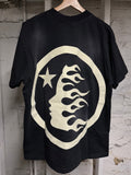 Hellstar Chest Spellout Faded Black T-Shirt Sz S