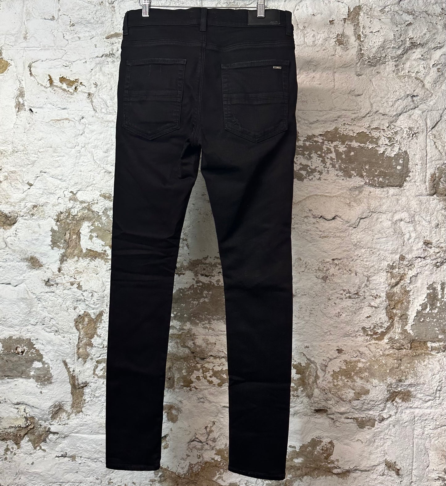 Amiri MX1 Brown Suede Black Denim Jeans Sz 33