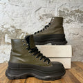 Alexander Mcqueen High Olive Green Black Tread Boot Sz 9 (42)