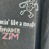 Invader Zim Dancing Black Tee Sz L