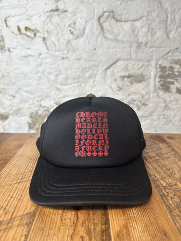 Chrome Hearts Eye Chart Black Trucker Hat