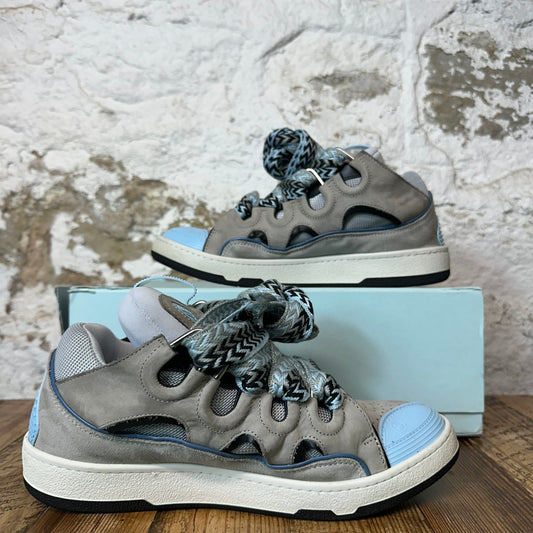 Lanvin Curb Blue Black Lace Grey Sneaker Sz 10 (43)